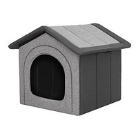 Produktbild von Bjird Katzenhöhle und Hundehütte für kleine Hunde mit herausnehmbarem Dach aus Oxford-Gewebe in Grau 38 x 32 x 38 cm