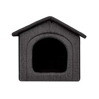 Produktbild von Bjird Katzenhöhle und Hundehütte für kleine Hunde mit herausnehmbarem Dach in Grau-Schwarz 38 x 32 x 38 cm