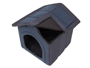 Bjird Katzenhöhle und Hundehütte für kleine Hunde mit herausnehmbarem Dach Navyblau 44 x 38 x 45 cm – Bild 1 von 4