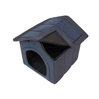 Produktbild von Bjird Katzenhöhle und Hundehütte für kleine Hunde mit herausnehmbarem Dach Navyblau 44 x 38 x 45 cm