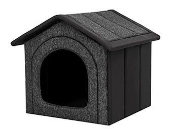 Bjird Katzenhöhle und Hundehütte für kleine Tiere aus Oxford-Gewebe Schwarz 38 x 32 x 38 cm – Bild 1 von 7