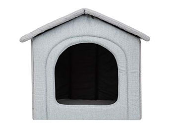 Bjird Katzenhöhle und Hundehütte für mittelgroße Hunde mit herausnehmbarem Dach in Taubegrau 52 x 46 x 53 cm – Bild 1 von 4