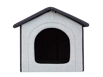Bjird Katzenhöhle und Hundehütte für mittelgroße Hunde mit herausnehmbarem Dach in Taubegrau und Graphit 52 x 46 x 53 cm – Bild 1 von 5