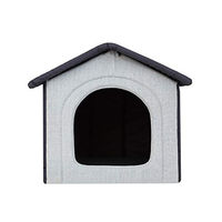 Produktbild von Bjird Katzenhöhle und Hundehütte für mittelgroße Hunde mit herausnehmbarem Dach in Taubegrau und Graphit 52 x 46 x 53 cm