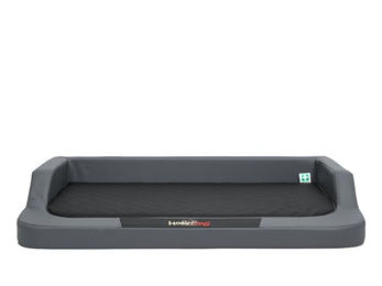 Bjird Orthopädisches Hundebett mit Memory Foam aus Kunstleder Größe S Grau/Schwarz – Bild 1 von 9