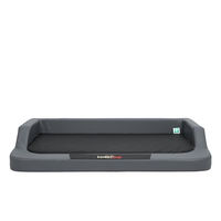 Produktbild von Bjird Orthopädisches Hundebett mit Memory Foam aus Kunstleder Größe S Grau/Schwarz