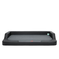 Produktbild von Bjird Orthopädisches Hundebett mit Memory Foam aus Kunstleder Schwarz/Grau Größe S