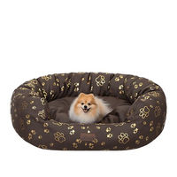 Produktbild von Bjird Oval Hundebett für große Hunde Braun 75x60 cm Wasserdicht und Waschbar mit Oeko-Tex Zertifizierung