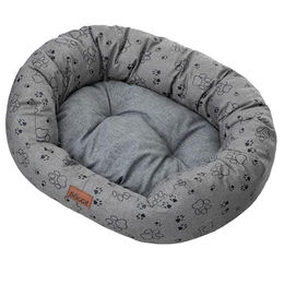 Bjird Oval Hundebett für große Hunde in Graphit Grau mit wasserdichter Oxford-Gewebe Oberfläche und Oeko-Tex Zertifizierung 75x60 cm Größe L – Bild 1 von 4