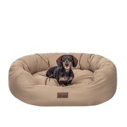 Bjird Oval Hundebett für große Hunde XL Beige Wasserdicht und Waschbar mit Oeko-Tex Zertifizierung 94x75 cm – Bild 1 von 5