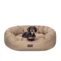 Produktbild von Bjird Oval Hundebett für große Hunde XL Beige Wasserdicht und Waschbar mit Oeko-Tex Zertifizierung 94x75 cm