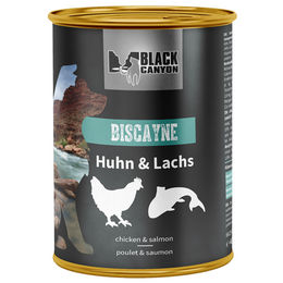 Produktbild von Black Canyon Nassfutter für ausgewachsene Hunde Biscayne Lachs und Huhn 6 x 820 g