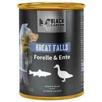 Produktbild von Black Canyon Nassfutter für ausgewachsene Hunde Forelle und Ente 6 x 820 g