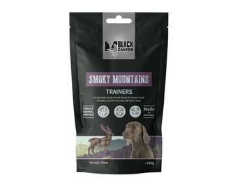Produktbild von Black Canyon Trainers Smoky Mountains Kausnack Hirsch hypoallergen getreidefrei glutenfrei monoprotein 600g