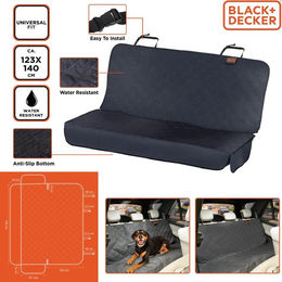 BLACK+DECKER Autoschondecke Rücksitzschutz für Haustiere wasserdicht und rutschfest Schwarz 123 x 140 cm – Bild 1 von 1