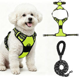 BlingBin Anti-Zieh Hundegeschirr mit Leine, atmungsaktives Y-Geschirr aus Nylon und Polyester für mittelgroße Hunde – Bild 1 von 5