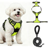 Produktbild von BlingBin Anti-Zieh Hundegeschirr mit Leine, atmungsaktives Y-Geschirr aus Nylon und Polyester für mittelgroße Hunde