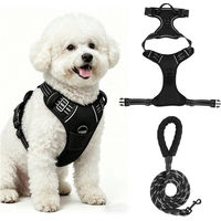 Produktbild von BlingBin Anti-Zieh Hundegeschirr mit Leine aus Nylon und Polyester, reflektierendes Y-Geschirr für erwachsene mittelgroße Hunde