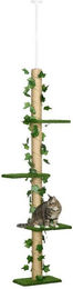BlingBin Deckenhoher Kratzbaum für Katzen mit 3 Etagen und Deckenspanner in Grün oder Gelb – Bild 1 von 3