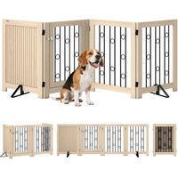 Produktbild von BlingBin Freistehendes Hundegitter Faltbares Tierabsperrgitter mit abschließbarer Tür für kleine bis mittelgroße Hunde 70 x 205 cm