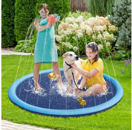 BlingBin Hundepool Planschbecken mit Wasserdüse Durchmesser 170 cm Blau aus Kunststoff für Hunde aller Größen – Bild 1 von 3