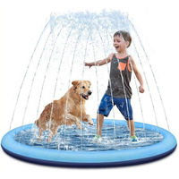 Produktbild von BlingBin Hundepool Sprinklermatte 100cm Wasserspielmatte für Hunde aus Kunststoff in Blau
