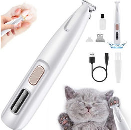 BlingBin Hundeschermaschine Pfotentrimmer mit LED-Licht für Hunde und Katzen in Weiß – Bild 1 von 2