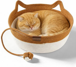 BlingBin Katzenbett Tierhöhle rund waschbar handgewebt Ø 46 cm – Bild 1 von 5