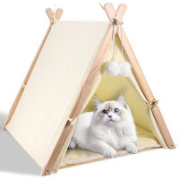 Produktbild von BlingBin Katzenhöhle Kuschelhöhle aus Baumwolle für Katzen und Hunde in Beige und Weiß