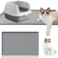 Produktbild von BlingBin Katzenstreu Matte aus Silikon in Grau XL 86 x 56 cm Wasserdichter Unterleger für Katzenklo