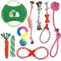 Produktbild von BlingBin Kauspielzeug Set für Hunde und Welpen aus Baumwolle, 10-teiliges buntes Spielzeug zur Zahnpflege für kleine Hunde
