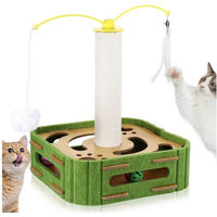 Produktbild von BlingBin Kratzbaum für Katzen und Kitten mit interaktivem Spielzeug, Filzspielbox und Sisalturm in Grün