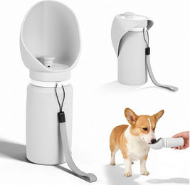 BlingBin Reisenapf für Hunde aus Silikon 550ml Weiß Auslaufsicher und Faltbar – Bild 1 von 3