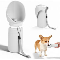 Produktbild von BlingBin Reisenapf für Hunde aus Silikon 550ml Weiß Auslaufsicher und Faltbar