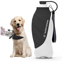 Produktbild von BlingBin Reisenapf Wasserflasche für Hunde aus Silikon Grau 580ml