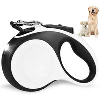 Produktbild von BlingBin Rollleine für Hunde mit Licht und wiederaufladbarem Akku, wasserdichte Ausziehleine aus Polyester, 5m Länge für kleine bis große Hunde bis 30 kg