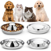 Produktbild von BlingBin Slow Feeder Napf Set aus Edelstahl für Hunde und Welpen 4er Set 25,3cm Silber