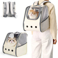 Produktbild von BlingBin Tiertransporttasche Katzenrucksack aus Oxford-Gewebe für Katzen bis 5 kg in Grau oder Beige