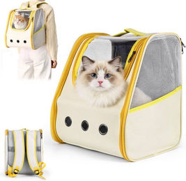 BlingBin Tiertransporttasche Rucksack für Katzen und kleine Hunde mit transparentem Top Opening aus Oxford-Gewebe 32x28x38cm – Bild 1 von 3