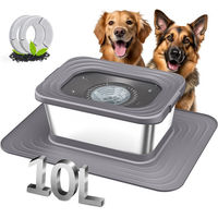 Produktbild von Blinkit Edelstahl Schwimmtrinkschale Wassernapf für Hunde und Katzen mit Anti-Rutsch-Matte Grau