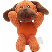 Produktbild von Blinkit Hunde Plüschspielzeug mit Quietscher aus Cordstoff und Naturkautschuk in Orange für alle Hunderassen