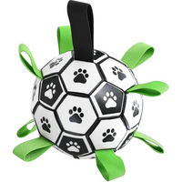 Produktbild von Blinkit Interaktives Fußballspielzeug für Hunde aller Größen aus bissfestem Polyester, 15 cm, Bunt
