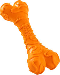 Blinkit Käseknochen Kauspielzeug aus Latex für kleine und mittelgroße Hunde zur Zahnpflege Orange 10,7 x 4 x 2,5 cm – Bild 1 von 1