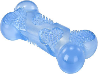 Blinkit Kauspielzeug Quietschender Kauknochen für Hunde und Welpen aus Latex Blau – Bild 1 von 1