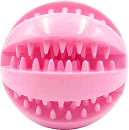 Blinkit Wassermelonen Kauspielzeug Ball für Hunde und Welpen aus robustem TPR zur Zahnpflege in Rosa – Bild 1 von 1