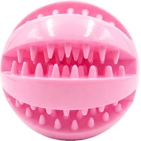 Produktbild von Blinkit Wassermelonen Kauspielzeug Ball für Hunde und Welpen aus robustem TPR zur Zahnpflege in Rosa