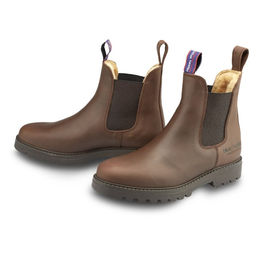 Produktbild von Blue Heeler Jackaroo Chelsea Boots Reitstiefel aus Leder mit Lammfell Braun Größe 36 wasserabweisend für Herren