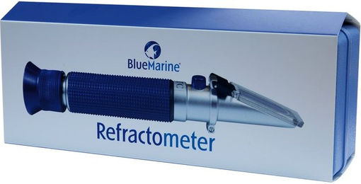Produktbild von Blue Marine Refraktometer Wassertester für Meerwasser und Salzwasser in Blau und Silber