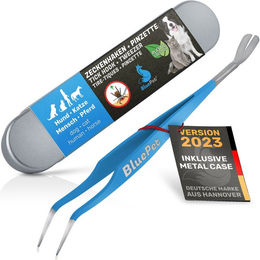 BluePet 2in1 Zeckenpinzette und Zeckenhaken Profi Set mit Metallbox – Bild 1 von 4
