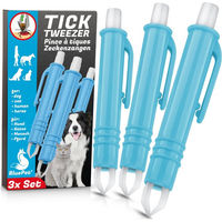 Produktbild von BluePet 3er Set Zeckenpinzette mit automatischer Zeckenzange und Zeckenhaken für alle Größen